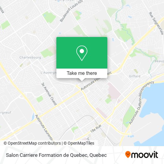 Salon Carriere Formation de Quebec map