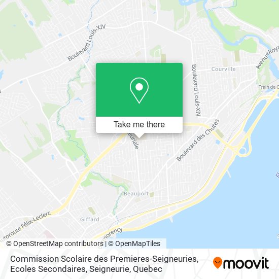 Commission Scolaire des Premieres-Seigneuries, Ecoles Secondaires, Seigneurie map