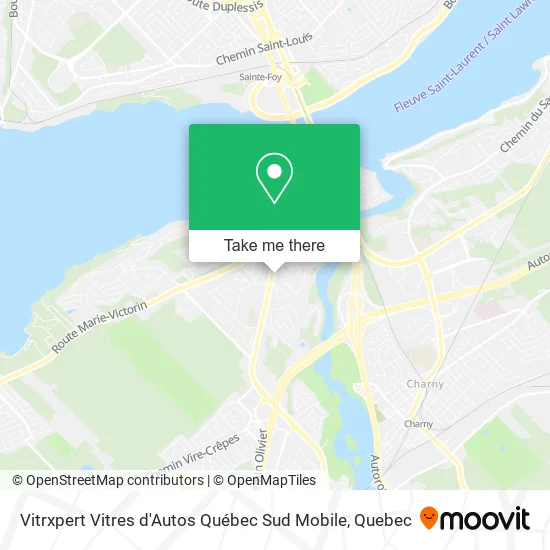 Vitrxpert Vitres d'Autos Québec Sud Mobile map