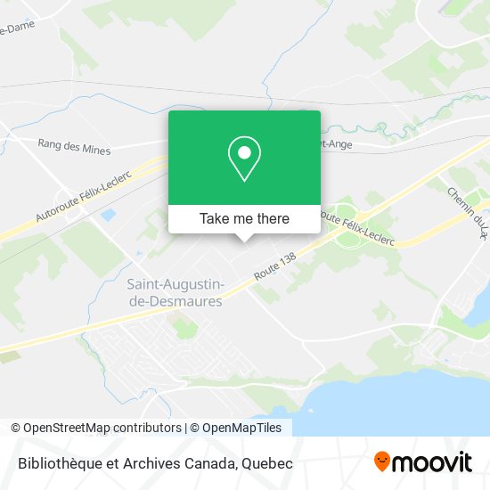 Bibliothèque et Archives Canada map