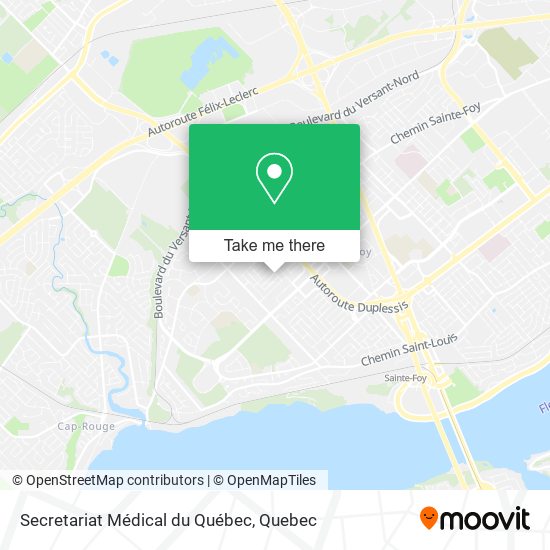 Secretariat Médical du Québec map