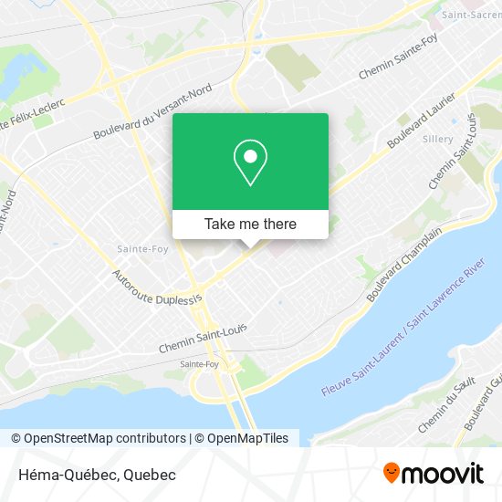 Héma-Québec map