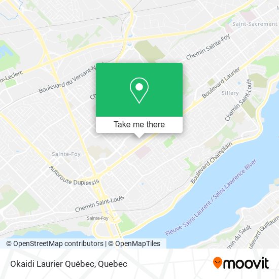 Okaidi Laurier Québec map