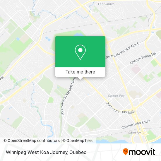 Winnipeg West Koa Journey map