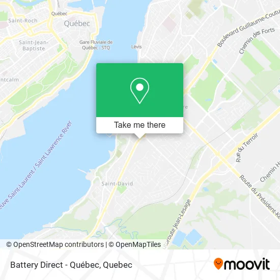Battery Direct - Québec map