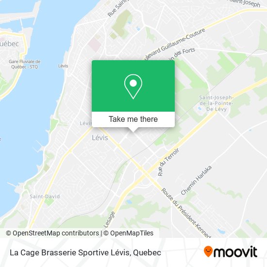 La Cage Brasserie Sportive Lévis map