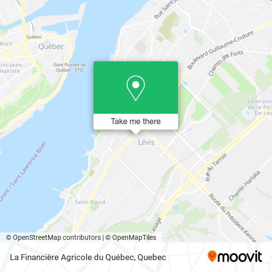 La Financière Agricole du Québec map