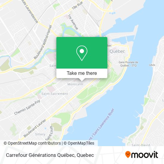 Carrefour Générations Québec map