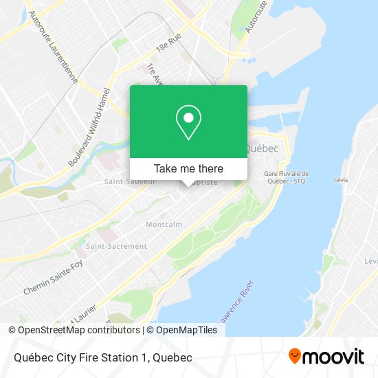 Québec City Fire Station 1 map