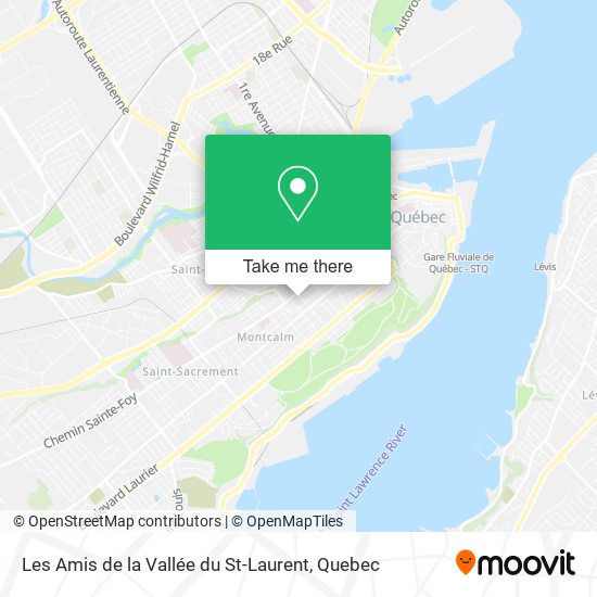 Les Amis de la Vallée du St-Laurent map