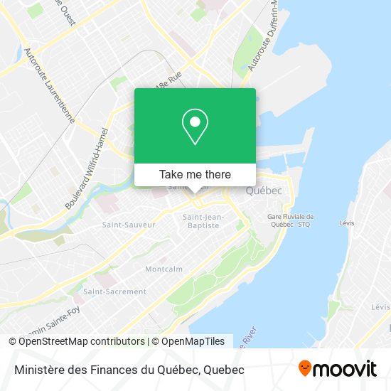 Ministère des Finances du Québec map