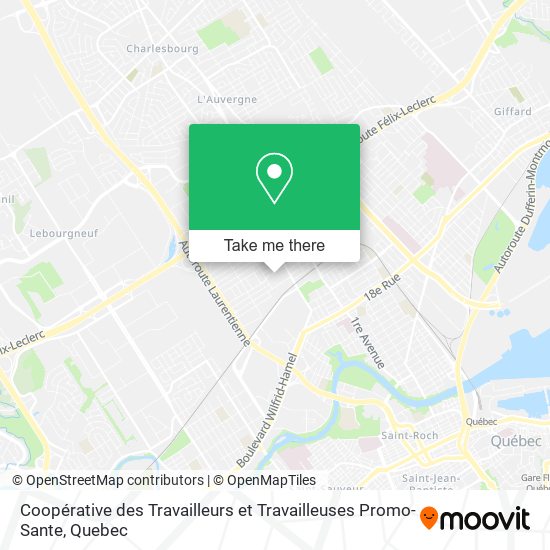 Coopérative des Travailleurs et Travailleuses Promo-Sante map