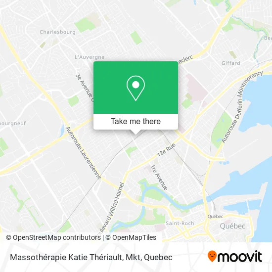 Massothérapie Katie Thériault, Mkt map