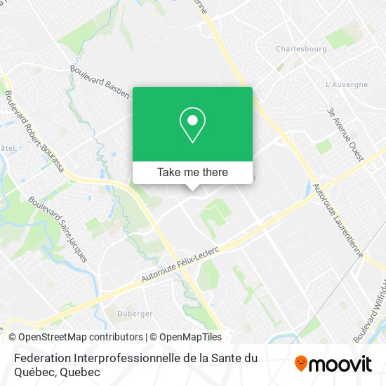 Federation Interprofessionnelle de la Sante du Québec map