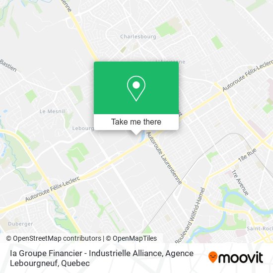 Ia Groupe Financier - Industrielle Alliance, Agence Lebourgneuf map