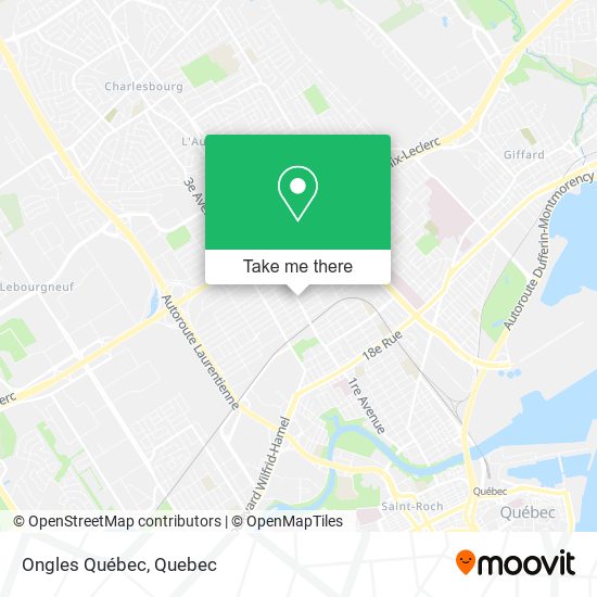 Ongles Québec map