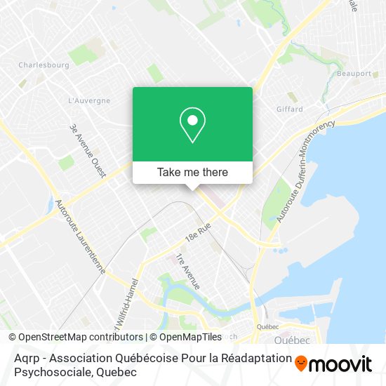 Aqrp - Association Québécoise Pour la Réadaptation Psychosociale map