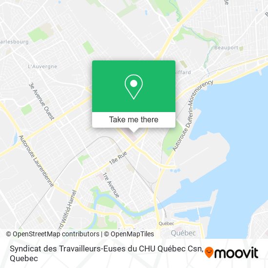 Syndicat des Travailleurs-Euses du CHU Québec Csn map
