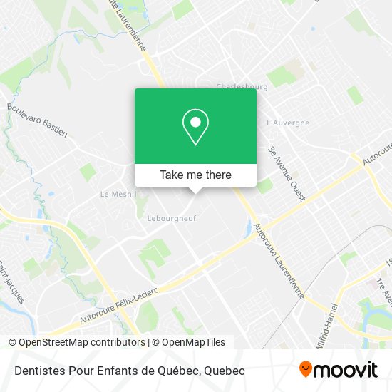 Dentistes Pour Enfants de Québec map