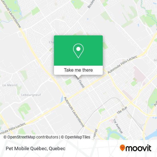 Pet Mobile Québec map