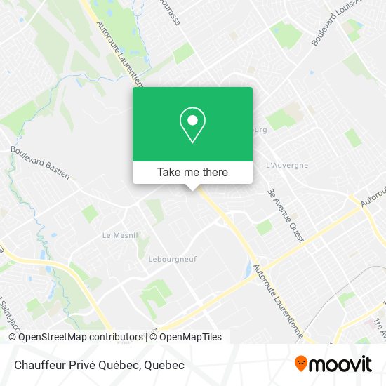 Chauffeur Privé Québec map