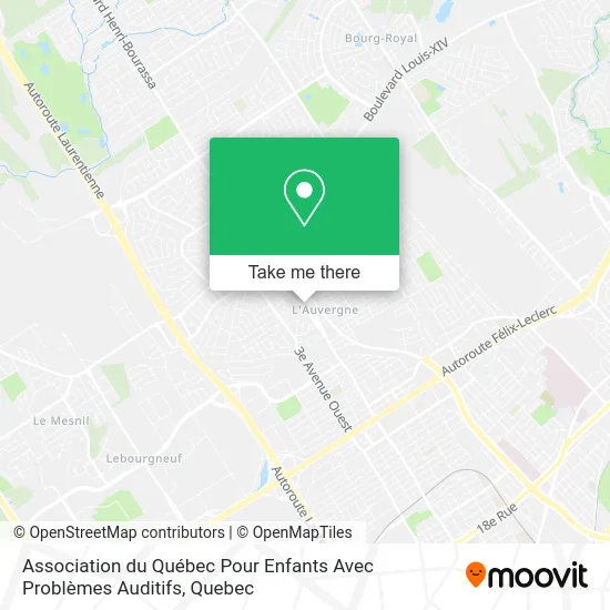Association du Québec Pour Enfants Avec Problèmes Auditifs map