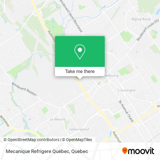 Mecanique Refrigere Québec map