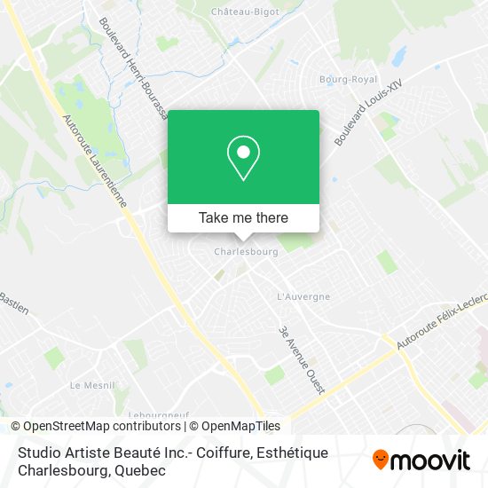 Studio Artiste Beauté Inc.- Coiffure, Esthétique Charlesbourg map