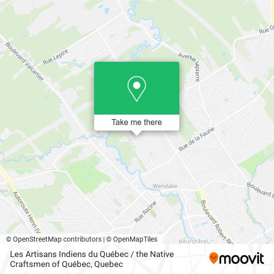 Les Artisans Indiens du Québec / the Native Craftsmen of Québec map