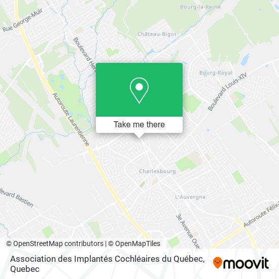 Association des Implantés Cochléaires du Québec map