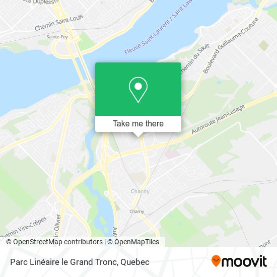 Parc Linéaire le Grand Tronc map