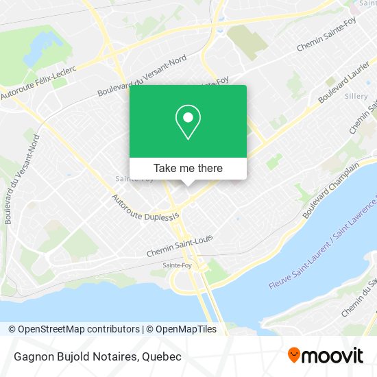 Gagnon Bujold Notaires map
