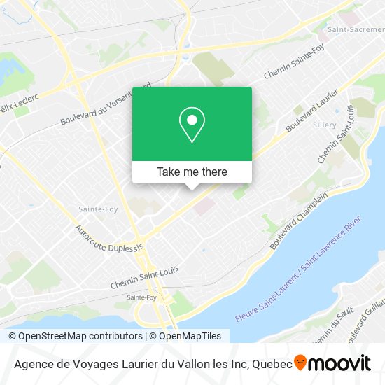 Agence de Voyages Laurier du Vallon les Inc map