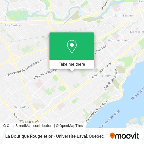 La Boutique Rouge et or - Université Laval map