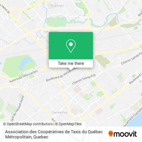 Association des Coopératives de Taxis du Québec Métropolitain map