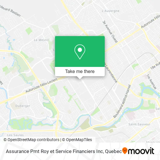 Assurance Pmt Roy et Service Financiers Inc map