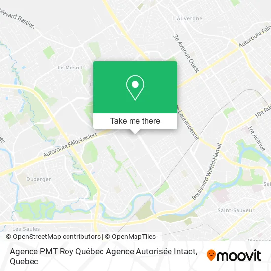 Agence PMT Roy Québec Agence Autorisée Intact map