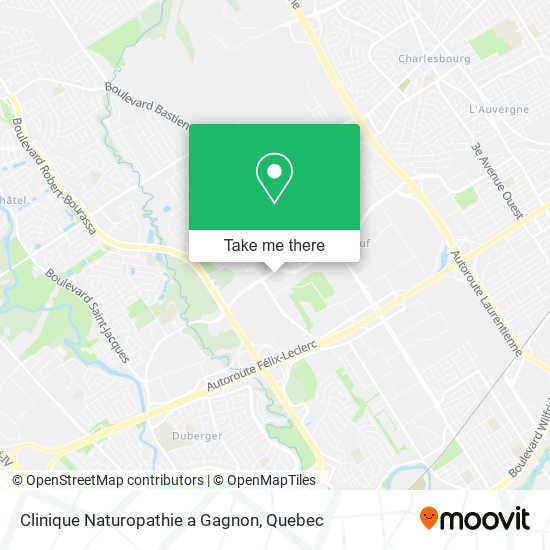 Clinique Naturopathie a Gagnon map