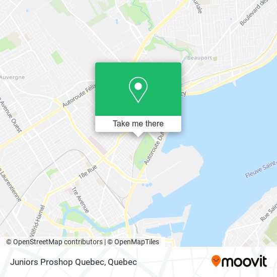 Juniors Proshop Quebec map
