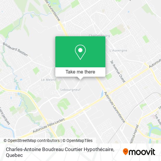 Charles-Antoine Boudreau Courtier Hypothécaire map