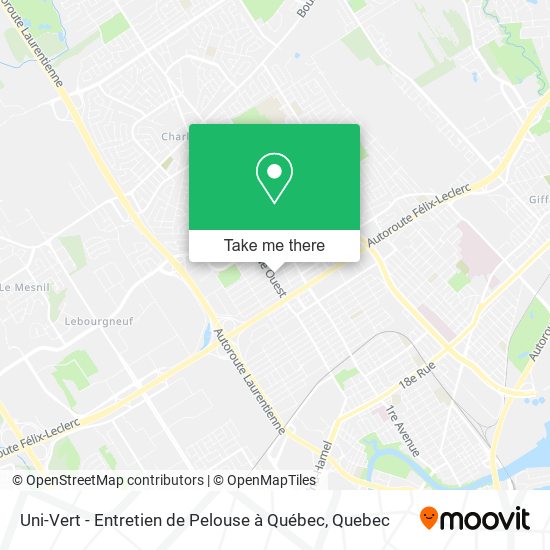 Uni-Vert - Entretien de Pelouse à Québec map