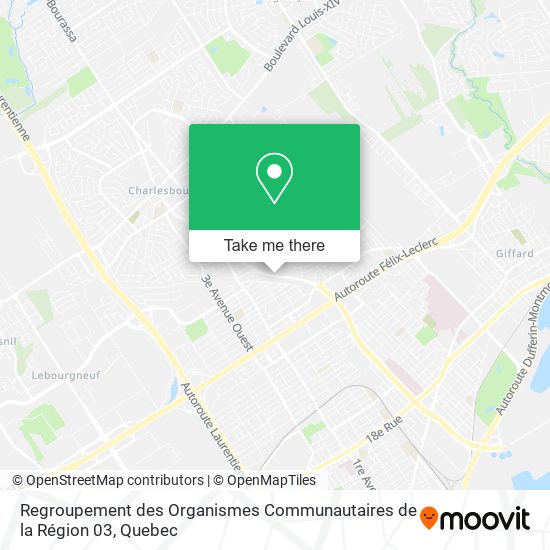 Regroupement des Organismes Communautaires de la Région 03 map