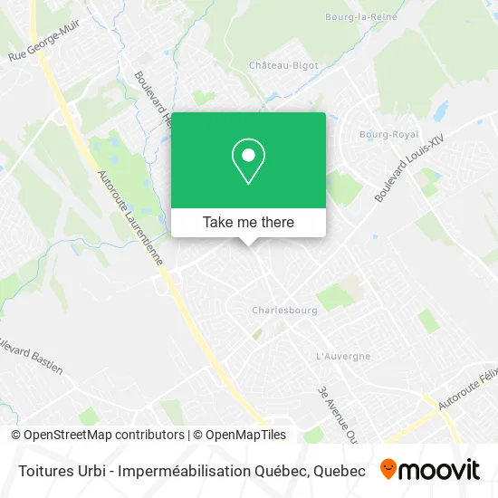 Toitures Urbi - Imperméabilisation Québec map