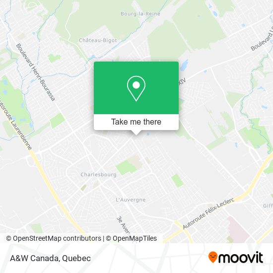 A&W Canada map