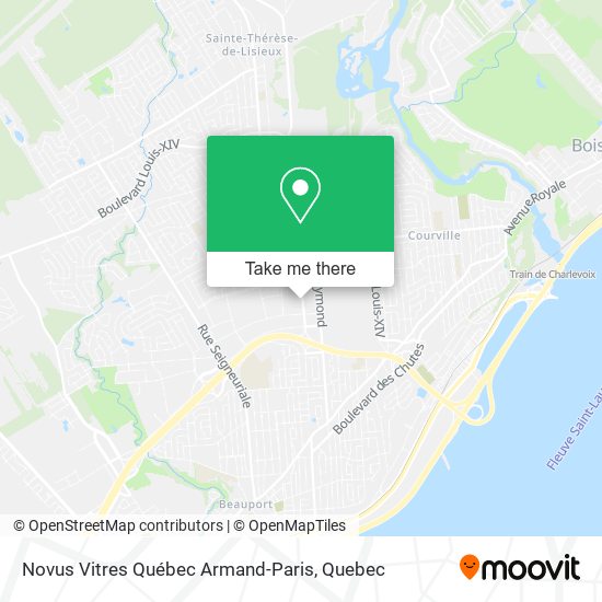 Novus Vitres Québec Armand-Paris map