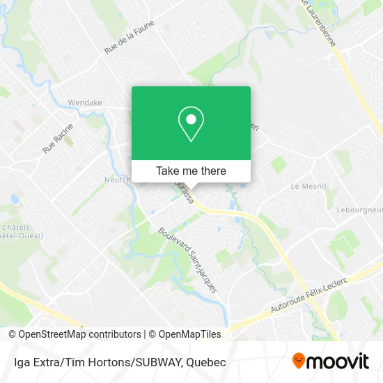 Iga Extra/Tim Hortons/SUBWAY map