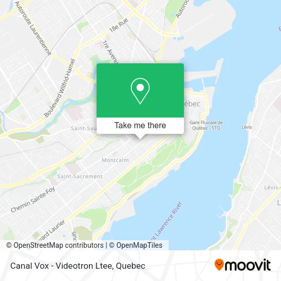 Canal Vox - Videotron Ltee map