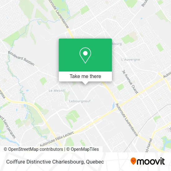 Coiffure Distinctive Charlesbourg map
