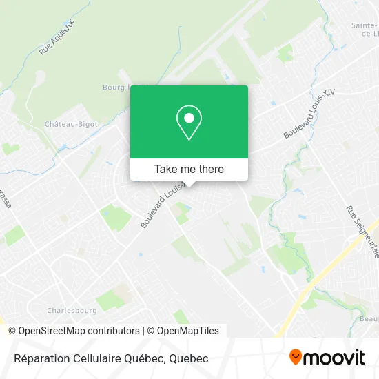 Réparation Cellulaire Québec map