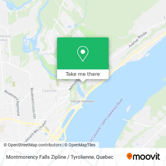 Montmorency Falls Zipline / Tyrolienne map